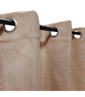 Rideau 100% occultant à œillets, Taupe - 140x240cm prêt a poser Atout Ciel