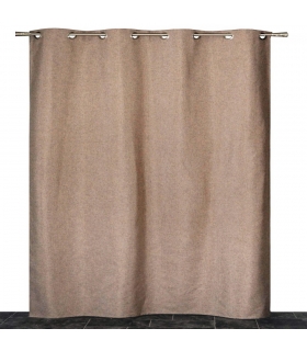 Rideau 100% occultant à œillets, Taupe - 140x240cm prêt a poser Atout Ciel