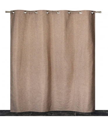 Rideau 100% occultant à œillets, Taupe - 140x240cm prêt a poser Atout Ciel