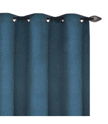 Rideau 100% occultant à œillets, Bleu pétrole - 140x240cm prêt a poser Atout Ciel