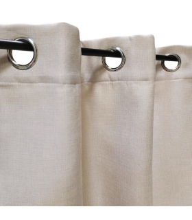Rideau thermique effet lin chiné doublé polaire ton sur ton, Beige - à œillets 135x240cm prêt a poser Atout Ciel Rideau thermique effet lin chiné doublé polaire ton sur ton, Beige - à œillets 135x240cm prêt a poser Atout Ciel