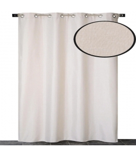 Rideau thermique effet lin chiné doublé polaire ton sur ton, Beige - à œillets 135x240cm prêt a poser Atout Ciel Rideau thermique effet lin chiné doublé polaire ton sur ton, Beige - à œillets 135x240cm prêt a poser Atout Ciel