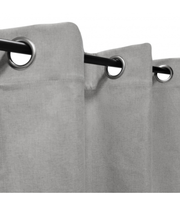 Rideau 100% occultant à œillets, Gris - 140x240cm prêt a poser Atout Ciel
