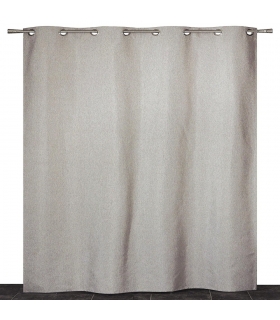 Rideau 100% occultant à œillets, Gris - 140x240cm prêt a poser Atout Ciel