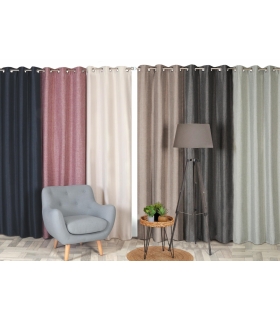 Rideau thermique effet lin chiné doublé polaire ton sur ton, Beige - à œillets 135x240cm prêt a poser Atout Ciel Rideau thermique effet lin chiné doublé polaire ton sur ton, Beige - à œillets 135x240cm prêt a poser Atout Ciel