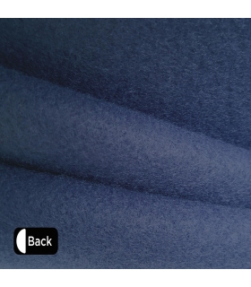 Rideau thermique effet lin chiné doublé polaire ton sur ton à œillets, Bleu marine - 135x240cm prêt a poser Atout Ciel