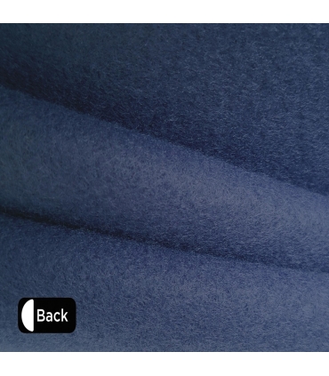 Rideau thermique effet lin chiné doublé polaire ton sur ton à œillets, Bleu marine - 135x240cm prêt a poser Atout Ciel