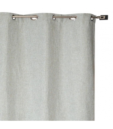Rideau thermique effet lin chiné doublé polaire ton sur ton à œillets, Kaki clair - 135x240cm prêt a poser Atout Ciel