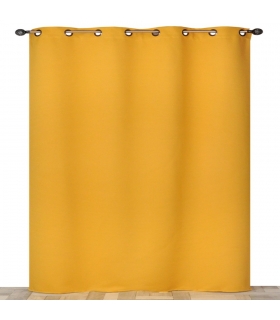 Rideau occultant à œillets, Jaune moutarde - 140x240cm prêt a poser Atout Ciel