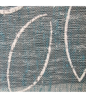 Paire de Voilages Effet Lin Imprimés Gomme - Bleu - Finition Passe-Tringle - 60x160cm - Prêts à Poser