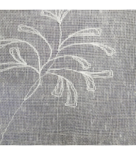 Voilage Brodé Végétal à Œillets Gomme Beige - 140x240cm - Prêt à Poser Voilage Brodé Végétal à Œillets Gomme Beige - 140x240cm - Prêt à Poser