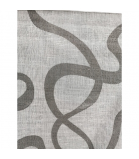 Voilage imprimé à œillets, gris, 140x240cm prêt a poser