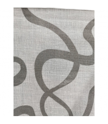 Voilage imprimé à œillets, gris, 140x240cm prêt a poser