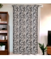 Rideau jacquard à motif à œillets, taupe, 140x240cm prêt a poser