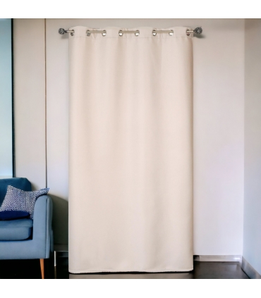 Rideau isolant thermique et phonique à œillets, beige, 140x240cm prêt a poser