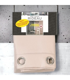 Rideau isolant thermique et phonique à œillets, beige, 140x240cm prêt a poser