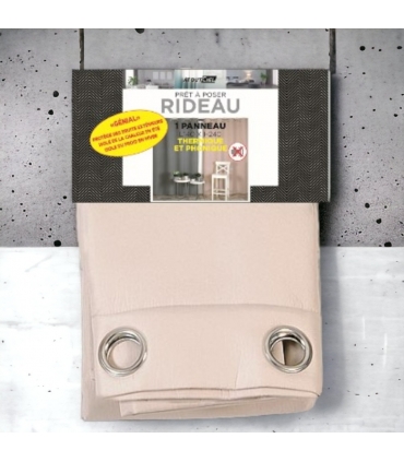 Rideau isolant thermique et phonique à œillets, beige, 140x240cm prêt a poser