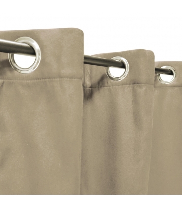 Rideau suédine thermique doublé polaire, Taupe -140x240cm prêt a poser Atout Ciel