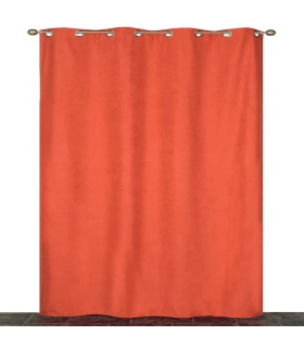 Rideau suédine thermique doublé polaire, Terracota - 140x240cm prêt a poser Atout Ciel