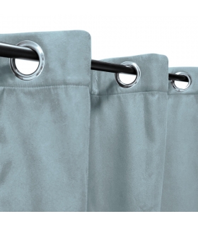 Rideau suédine thermique doublé polaire, Bleu glacier - 140x240cm prêt a poser Atout Ciel