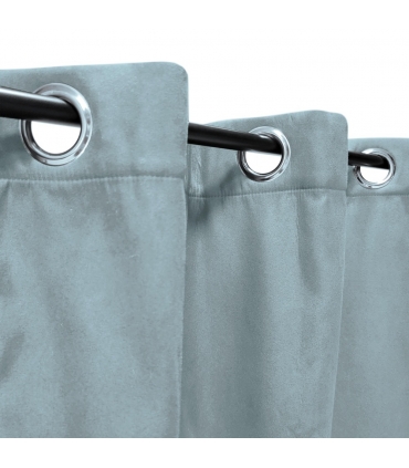 Rideau suédine thermique doublé polaire, Bleu glacier - 140x240cm prêt a poser Atout Ciel