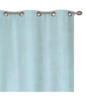 Rideau suédine thermique doublé polaire, Bleu glacier - 140x240cm prêt a poser Atout Ciel