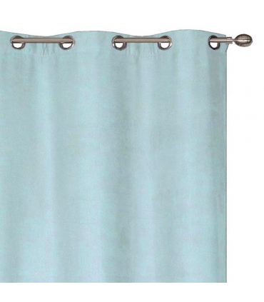 Rideau suédine thermique doublé polaire, Bleu glacier - 140x240cm prêt a poser Atout Ciel