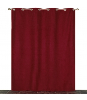 Rideau suédine thermique doublé polaire, Bordeaux - 140x240cm prêt a poser Atout Ciel