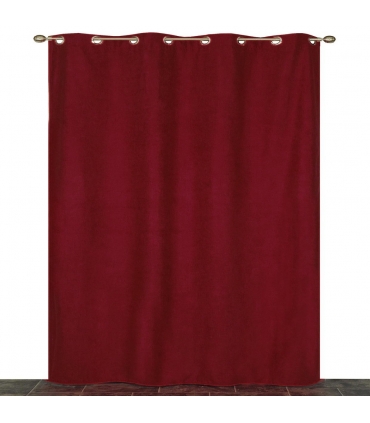 Rideau suédine thermique doublé polaire, Bordeaux - 140x240cm prêt a poser Atout Ciel