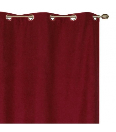 Rideau suédine thermique doublé polaire, Bordeaux - 140x240cm prêt a poser Atout Ciel