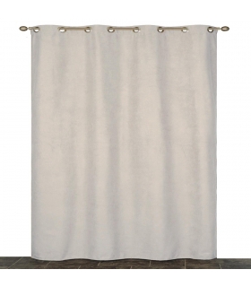 Rideau suédine thermique doublé polaire, Beige - 140x240cm prêt a poser Atout Ciel