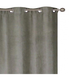 Rideau suédine thermique doublé polaire, Gris anthracite - 140x240cm prêt a poser Atout Ciel
