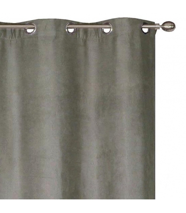 Rideau suédine thermique doublé polaire, Gris anthracite - 140x240cm prêt a poser Atout Ciel