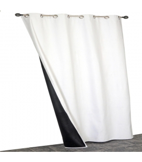 Rideau suédine thermique doublé polaire, Blanc - 140x240cm prêt a poser Atout Ciel