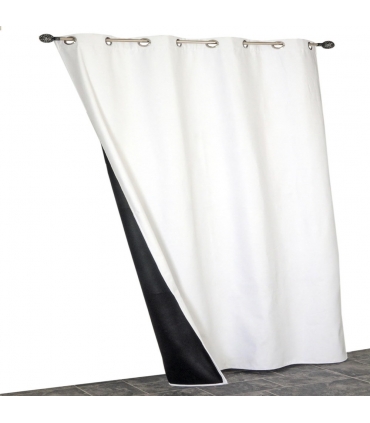 Rideau suédine thermique doublé polaire, Blanc - 140x240cm prêt a poser Atout Ciel