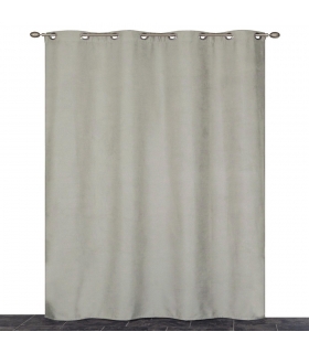 Rideau suédine Thermique doublé Polaire, Gris - 140x280cm Prêt a poser Atout Ciel