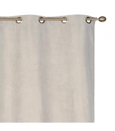 Rideau suédine Thermique doublé Polaire, Beige - 140x280cm Prêt a poser Atout Ciel