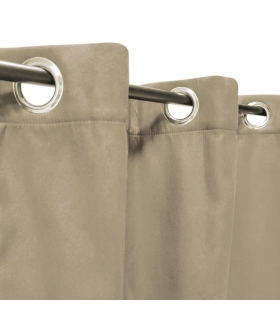 Rideau suédine Thermique doublé Polaire, Taupe - 140x180cm Prêt a poser Atout Ciel