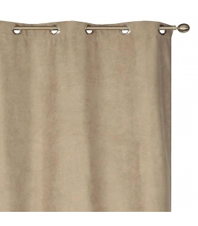 Rideau suédine Thermique doublé Polaire, Taupe - 140x180cm Prêt a poser Atout Ciel