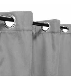 Rideau suédine Thermique doublé Polaire, Gris - 140x180cm Prêt a poser Atout Ciel