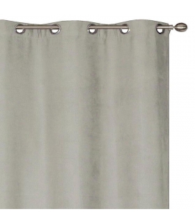 Rideau suédine Thermique doublé Polaire, Gris - 140x180cm Prêt a poser Atout Ciel