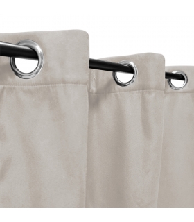 Rideau suédine Thermique doublé Polaire, Beige - 140x180cm Prêt a poser Atout Ciel