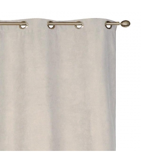 Rideau suédine Thermique doublé Polaire, Beige - 140x180cm Prêt a poser Atout Ciel