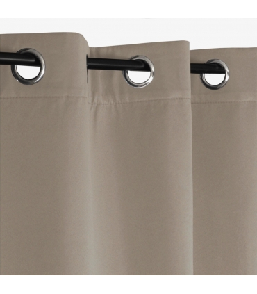 Rideau occultant thermique à œillets, Taupe - 140x240cm prêt a poser Atout Ciel