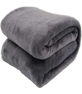 Plaid à Manches en Flanelle, Gris, 140x170cm - Atout Ciel