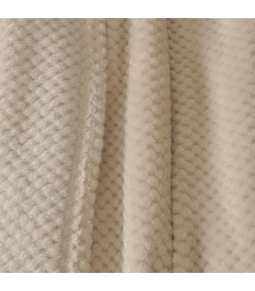 Plaid en Flanelle à Motif Reliefé, Beige, 130x170cm, Polyester - Atout Ciel