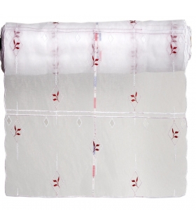 Rideau Brodé Modulable en Hauteur, Motif Feuille - Rouleau, Larg, 45cm, Long, 13m Rideau Brodé Modulable en Hauteur, Motif Feuille - Rouleau, Larg, 45cm, Long, 13m