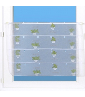 Rideau Brodé Modulable en Hauteur, Motif Épices - Rouleau, Larg, 59cm, Long, 13m Rideau Brodé Modulable en Hauteur, Motif Épices - Rouleau, Larg, 59cm, Long, 13m