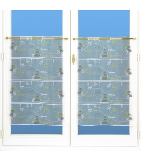 Rideau Brodé Modulable en Hauteur, Motif Zen - Rouleau, Larg, 75cm, Long, 13m Rideau Brodé Modulable en Hauteur, Motif Zen - Rouleau, Larg, 75cm, Long, 13m