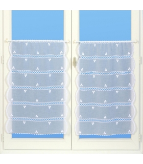 Rideau Brodé Modulable en Hauteur, motif graphique épuré - Rouleau, Larg, 60cm, Long, 20m Rideau Brodé Modulable en Hauteur, motif graphique épuré - Rouleau, Larg, 60cm, Long, 20m